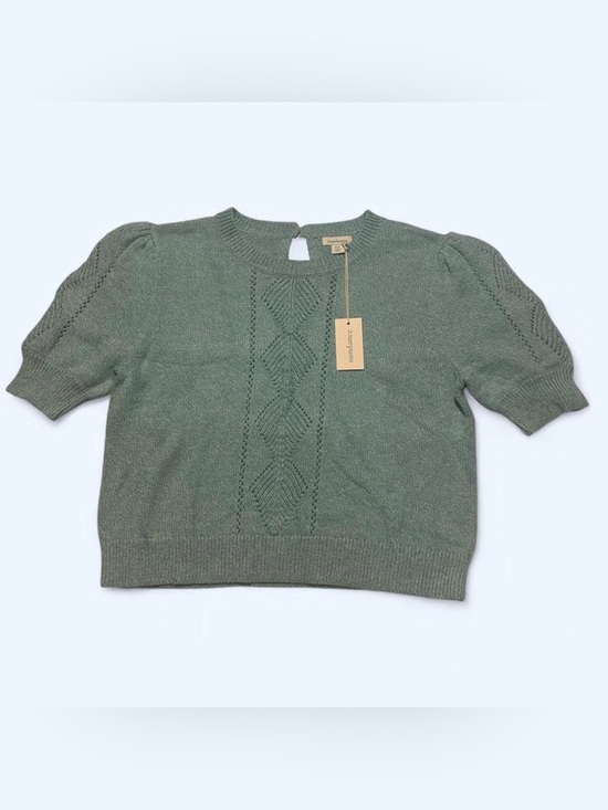Sundance Sweaters - NWT Sundance Catalog Aqua Pointelle Short Sleeve Mallory Sweet Sweater PXL